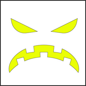 angry face pumpkin carving template