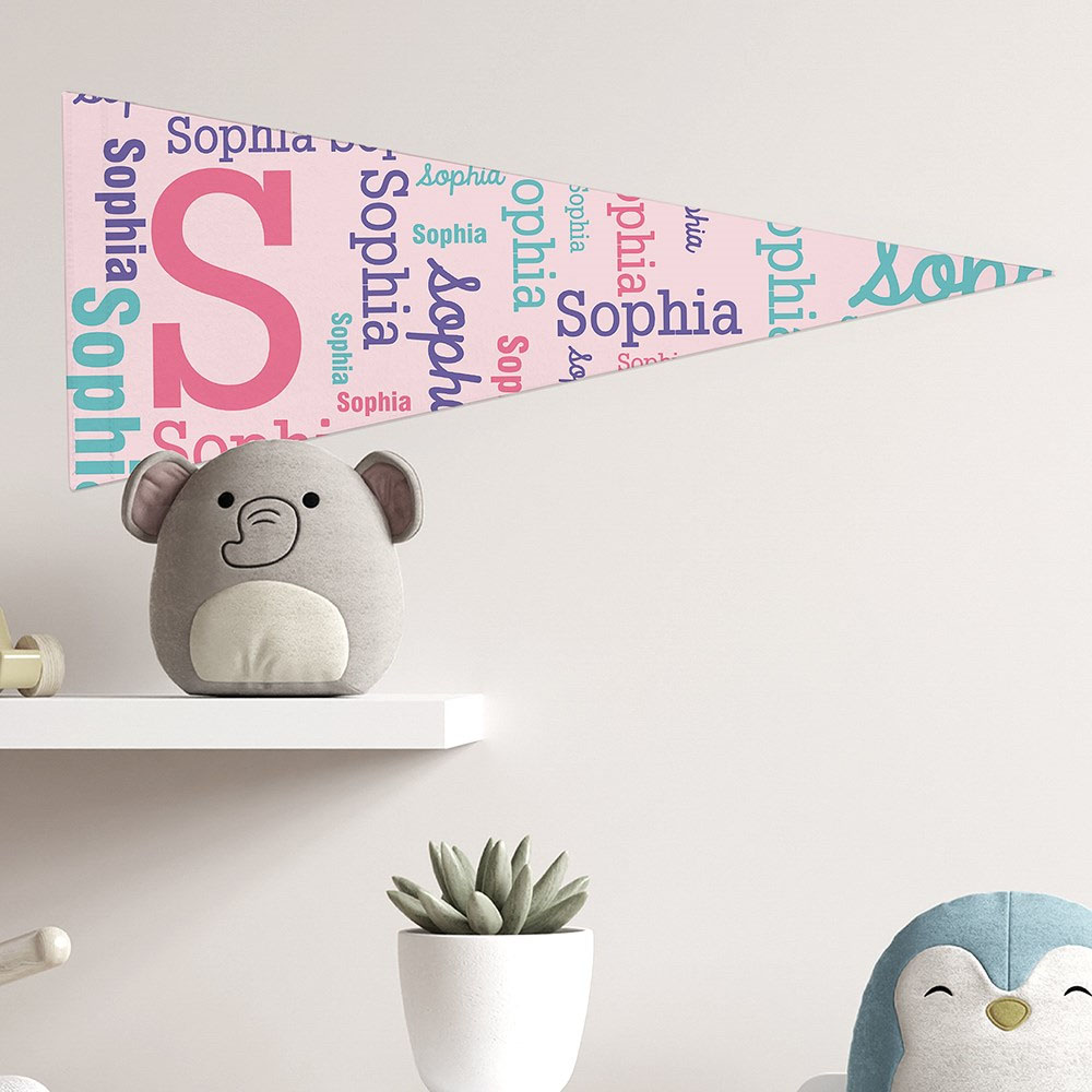 Word Art Pennant Flag with Pastel Color Tone