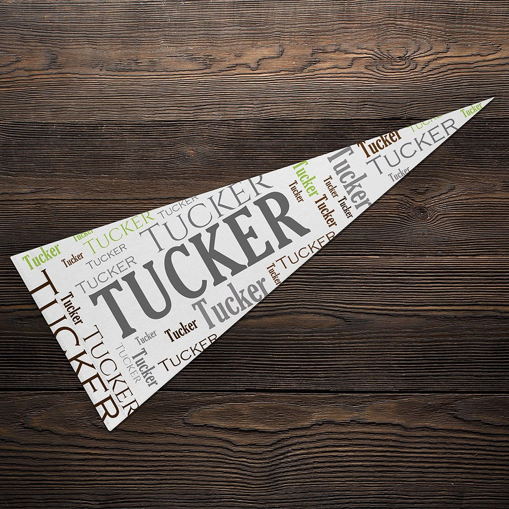 Family Name Word Art Pennant Flag 