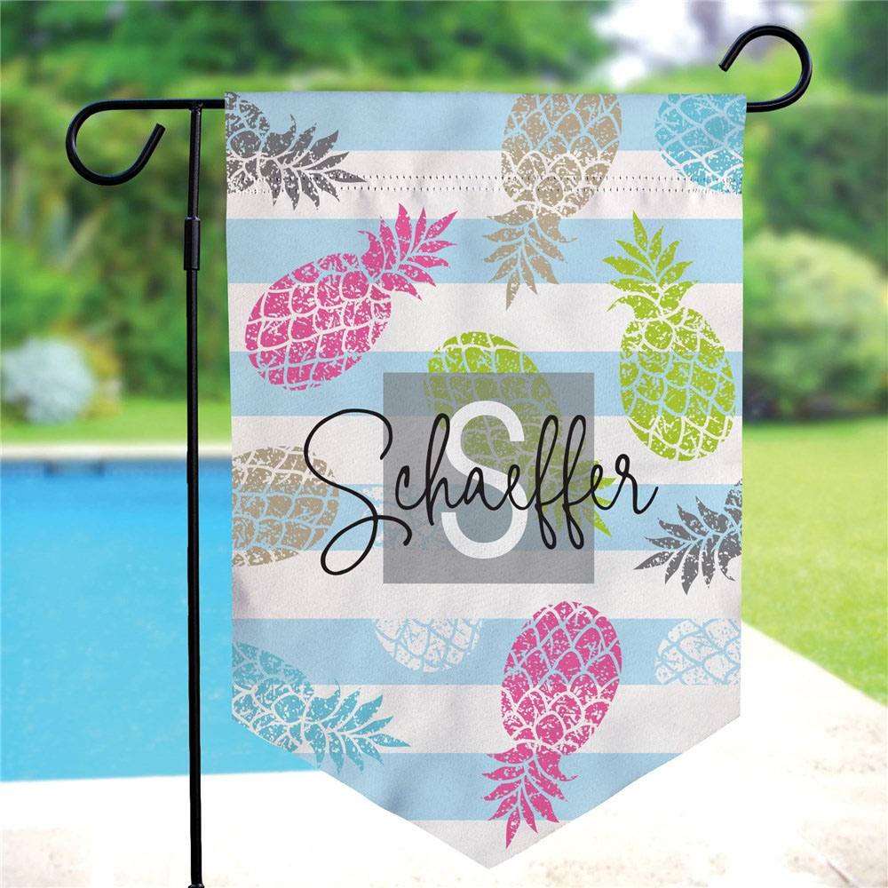 Custom Pennant Poolside Garden Flag with Pineapples