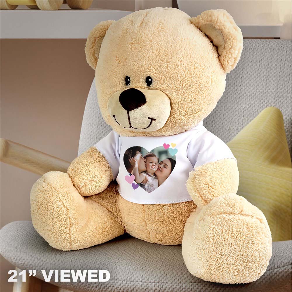 Personalized Heart Photo Teddy Bear