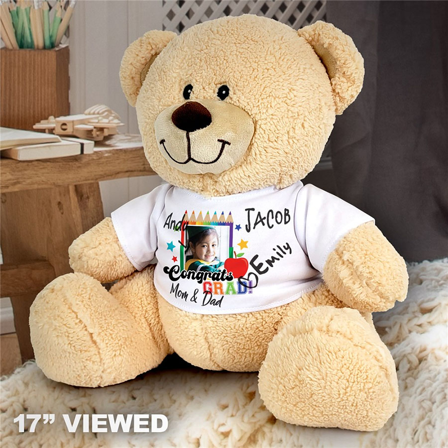 Personalized Grad Photo With Class Signatures Sherman Bear