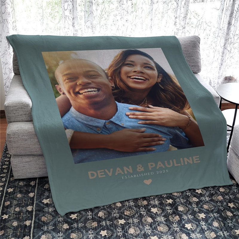 Personalized Couples Photo 60x80 Fleece Blanket