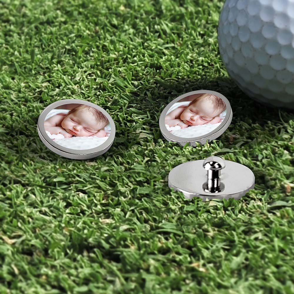 Personalized Photo Golf Ball Markers Set
