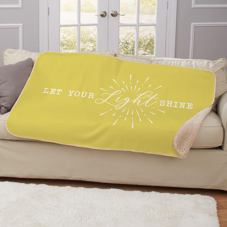 Let Your Light Shine Bright Sherpa Blanket Design